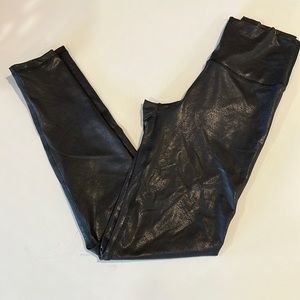 Aerie - black faux leather look legging, small